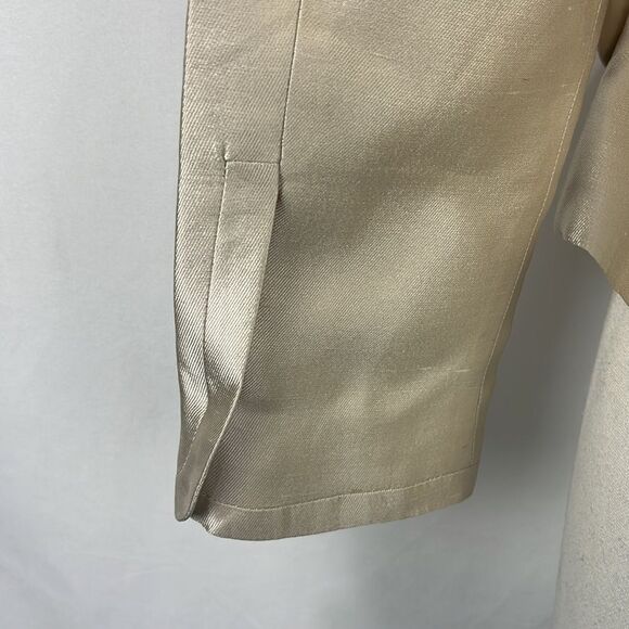 Carolina Herrera Tan Silk Blazer - Picture 7 of 10